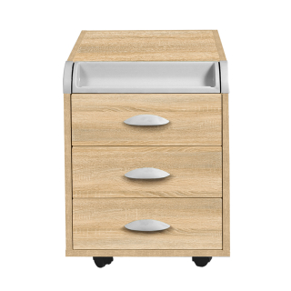 Тумба Дэми ТУВ.06 подкатная на 3 ящика с органайзером дуб сонома/белый